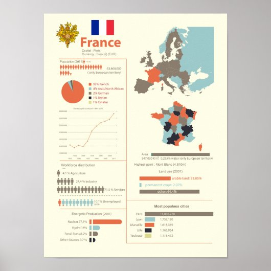 France Infographic Poster (Voorkant)