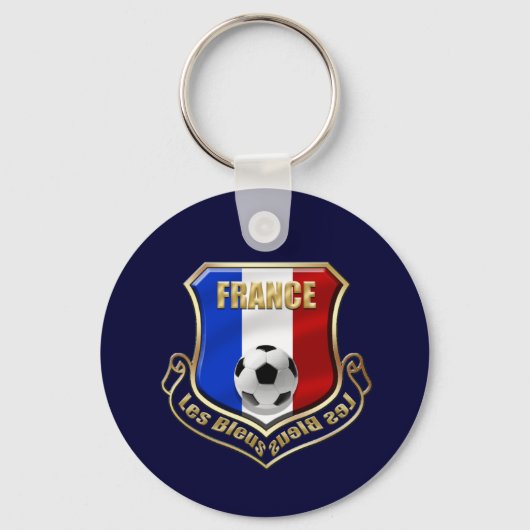 France les Bleus Logo Shield Emblem Sleutelhanger (Voorkant)