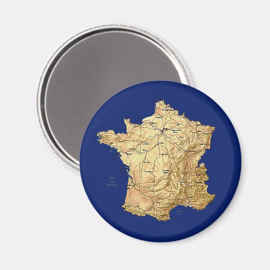 France Map Magnet Magneet (Voorkant / Achterkant)