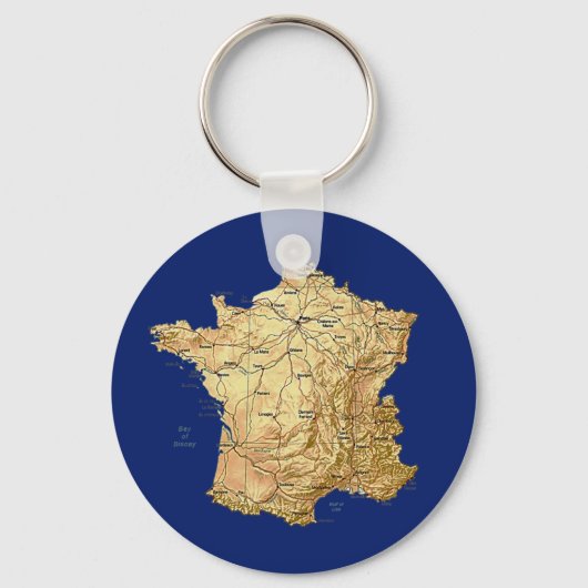 France Map Sleutelhanger (Voorkant)