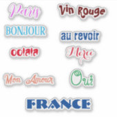 France Multicolor Custom Sticker Collectie (Voorkant)