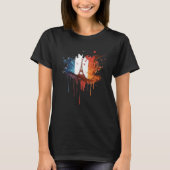 France Paris Abstract Splatter French Flag Eiffel T-shirt (Voorkant)
