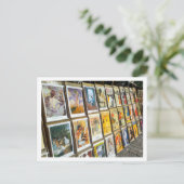 France Paris Cityscape Montmartre Area Art Briefkaart (Staand voorkant)