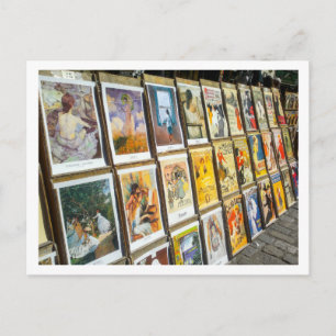 France Paris Cityscape Montmartre Area Art Briefkaart