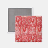 France Pays Red Roosters Frigo Magnet (Recto/Verso)