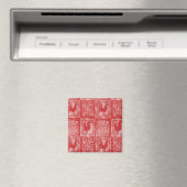 France Pays Red Roosters Frigo Magnet (In Situ (Lave-vaisselle))