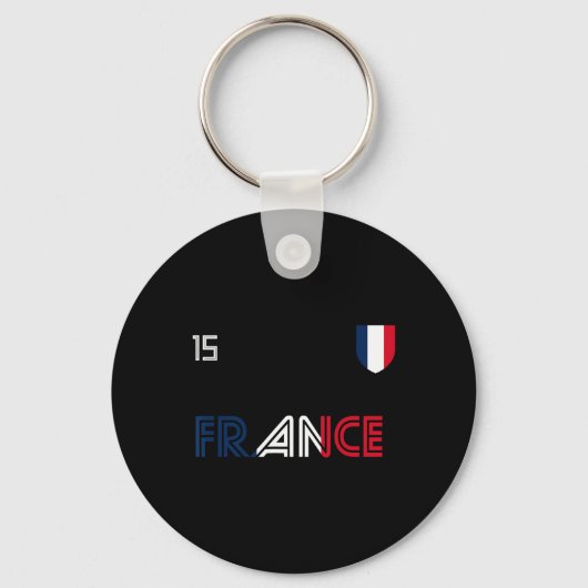 France Retro Soccer French Flag  Sleutelhanger (Voorkant)