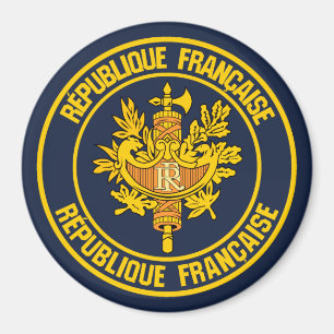 France Round Emblem Magneet
