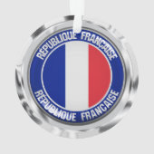 France Round Emblem Ornament (achterkant)