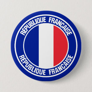 France Round Emblem Ronde Button 7,6 Cm