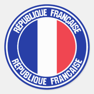 France Round Emblem Ronde Sticker