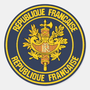 France Round Emblem Ronde Sticker