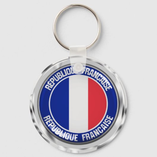 France Round Emblem Sleutelhanger (Voorkant)