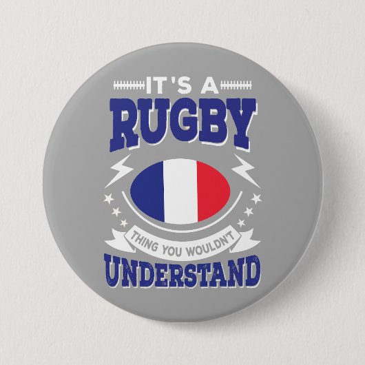 France Rugby Ronde Button 7,6 Cm (Voorkant)