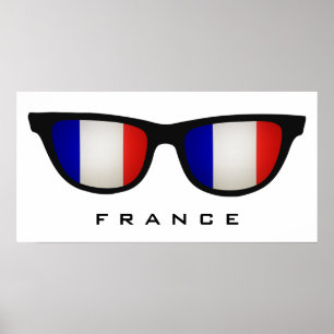 France Shades texte personnalisé & affiche couleur