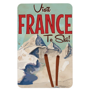 France Skiing Vintage poster Magneet
