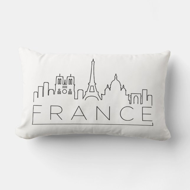 France Skyline Lumbar Pillow Kussen (Voorkant)