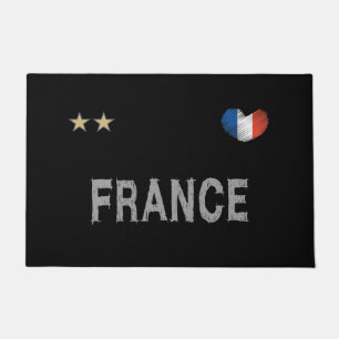 France Soccer Football Fan Shirt Heart Deurmat