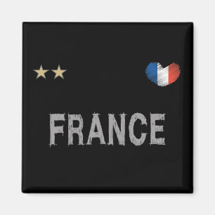 France Soccer Football Fan Shirt Heart Magneet