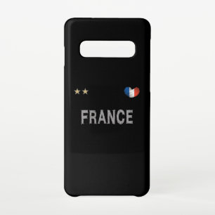 France Soccer Football Fan Shirt Heart Samsung Galaxy S10 Hoesje