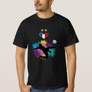 France Soccer Football Fan Shirt met Heart Splash