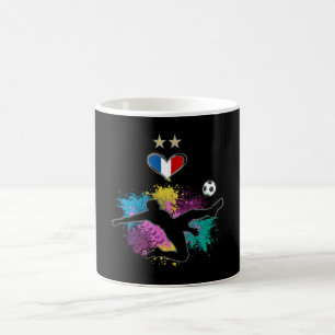 France Soccer Football Fan Shirt met Heart Splash Koffiemok