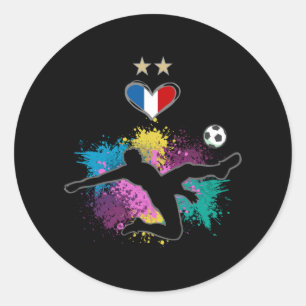 France Soccer Football Fan Shirt met Heart Splash Ronde Sticker