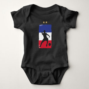 France Soccer Jersey Football Fan French Flag Romper