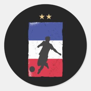 France Soccer Jersey Football Fan French Flag Ronde Sticker