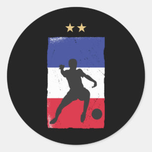 France Soccer Jersey Football Fan French Flag Ronde Sticker