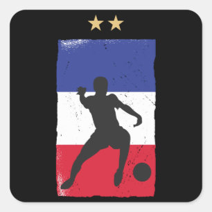 France Soccer Jersey Football Fan French Flag Vierkante Sticker