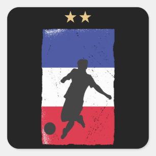 France Soccer Jersey Football Fan French Flag Vierkante Sticker