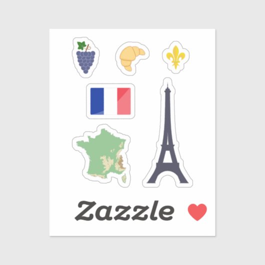 France Stickers Set (Feuille)