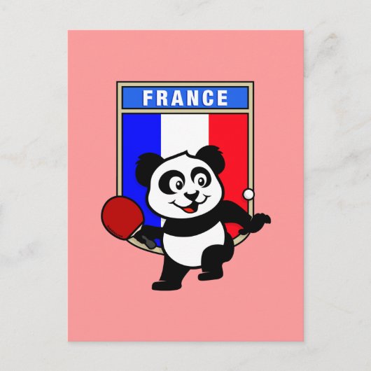 France Table Tennis Panda Briefkaart (Voorkant)