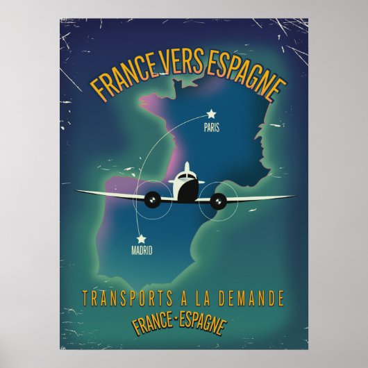 France To Spain vacation poster (Devant)