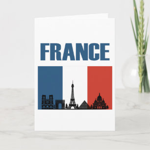 France Travel - Paris City Skyline Franse vlag Kaart