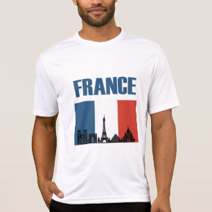 France Travel - Paris City Skyline Franse vlag T-shirt