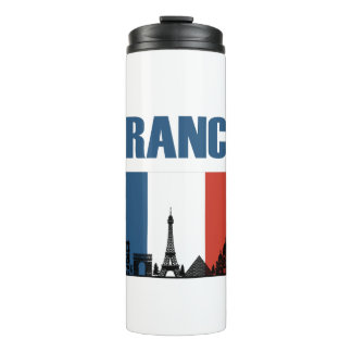 France Travel - Paris City Skyline Franse vlag Thermosbeker