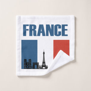 France Travel - Paris City Skyline Franse vlag Washandje