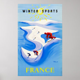 France Travel Poster ... Sports d'hiver