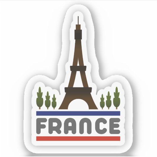 France Travel Vinyl Sticker (Voorkant)