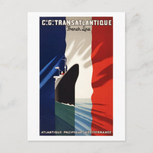 France Vintage Travel Poster teruggezet Briefkaart