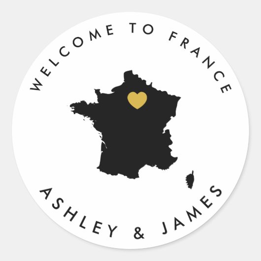 France Wedding Welcome Sticker for Box, Bag (Voorkant)