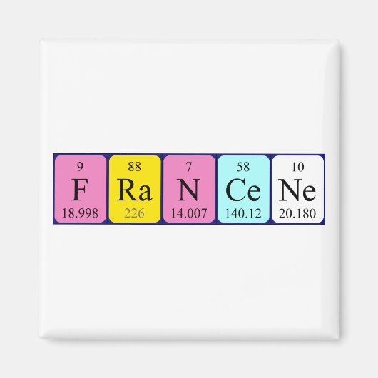 Francene periodieke table name magnet magneet (Voorkant)