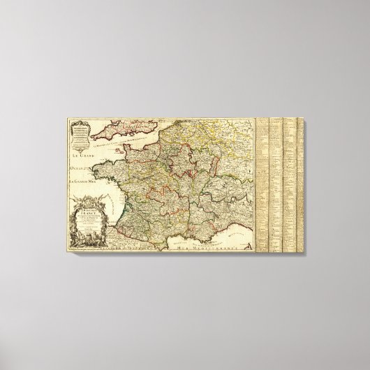 FrancePanoramic MapFrance Canvas Afdruk (Voorkant)