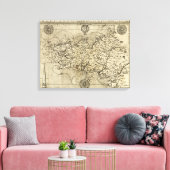 FrancePanoramic MapFrance Canvas Afdruk (Insitu (Woonkamer))