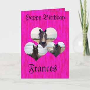 Frances, Bonne Carte Cheval Arabe Anniversaire,