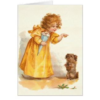 Frances Brundage Cute Victoriaans Girl en Terrier