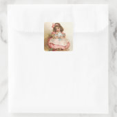 Frances Brundage - Meisje met Doll Vierkante Sticker (Tas)