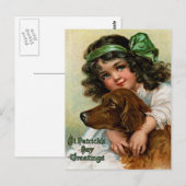 Frances Brundage: Meisje met hond Briefkaart (Voorkant / Achterkant)